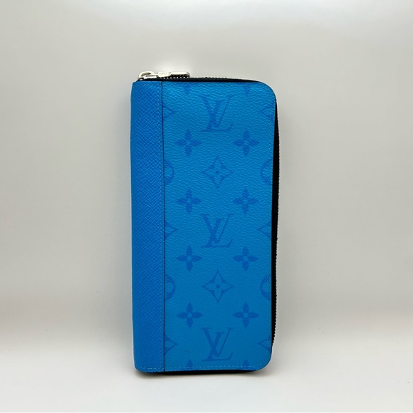 Louis Vuitton  Zippy Vertical Taigarama Long Wallet in Bright Blue with Box - Picture 2 of 14